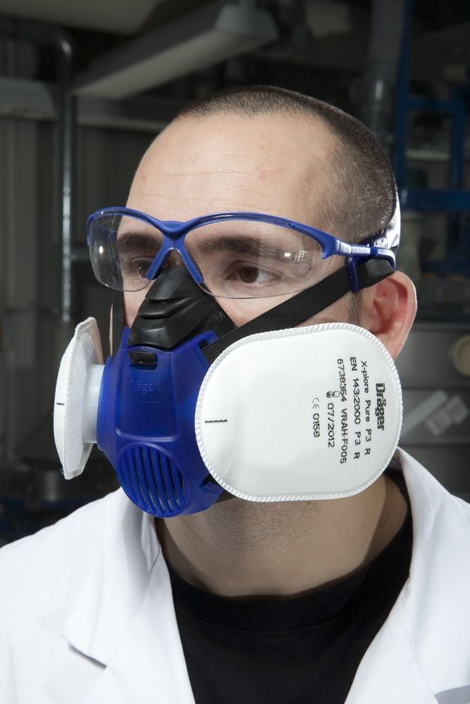 Dräger X-plore 3500 Handwerker Set bestehend aus 1x Halbmaske X-plore 3500 und 2 Stück Filter Pure P3 R - Größe: M (Handwerker-Set für Staubarbeiten) (Bild 3)
