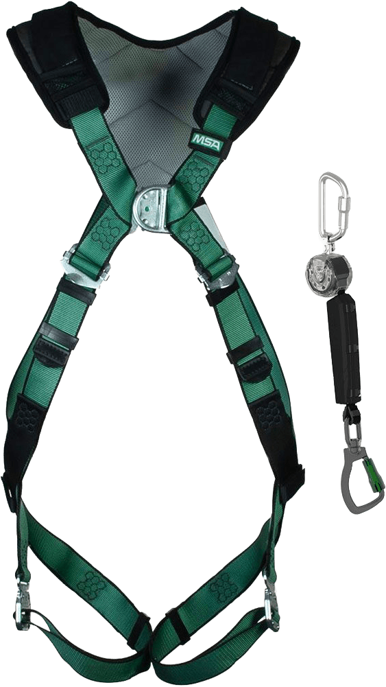MSA Fallschutz-Set für Hubarbeitsbühnen mit V-Form+ Gurt & V-Tec Mini PFL Verbindungsmittel (Bild 1)