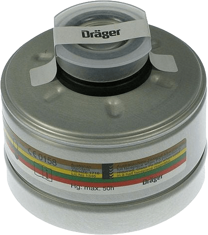 Dräger Kombifilter M45x3 - A2B2E2K2Hg P3 R D (für Überdruckmasken, Gewindeanschluss 45 x 3, EN148-3) (6738808) (Bild 1)