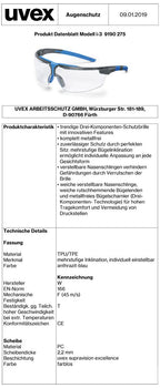 uvex i-3 Schutzbrille Blau (Bild 2)