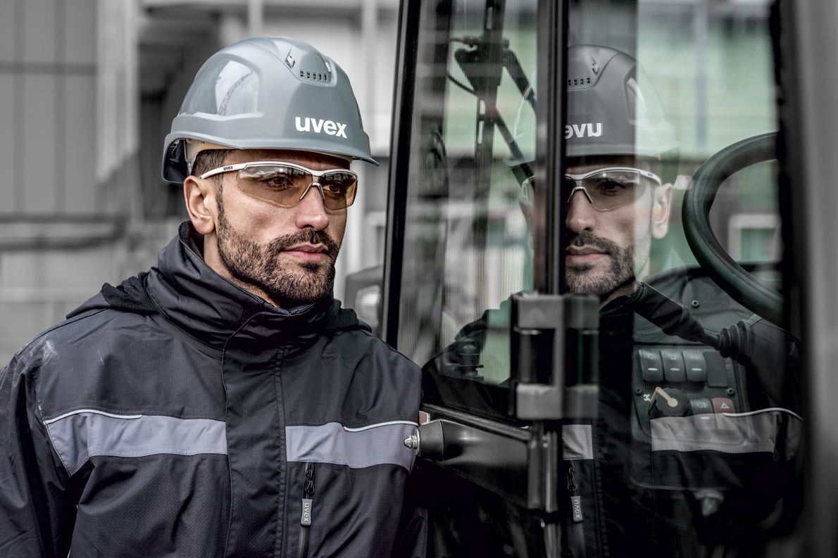 uvex sportstyle 9193 Schutzbrille - kratz- & beschlagfeste sowie selbsttönende & entspiegelnde Modelle - EN 166-170-172 Weiß-Schwarz-CBR65 (Bild 2)