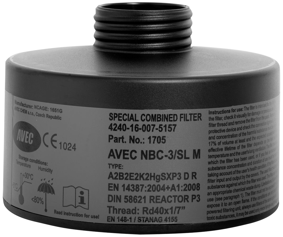 AVEC CHEM - NBC Katastrophenschutz Filter - gegen nukleare, biologische und chemische Kampfstoffe - mit Rd40-Anschluss NBC-3-SL (Bild 2)
