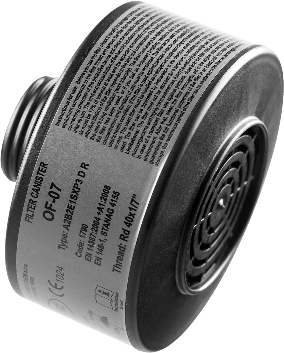 AVEC CHEM Zivilschutz-Filter - gegen Kampfstoffe (wie Reizgas) - mit Rd40-Anschluss - made in Europe (Bild 1)