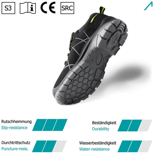 ACE Constructor S3 Arbeitsschuhe Schwarz-Grün (Bild 2)