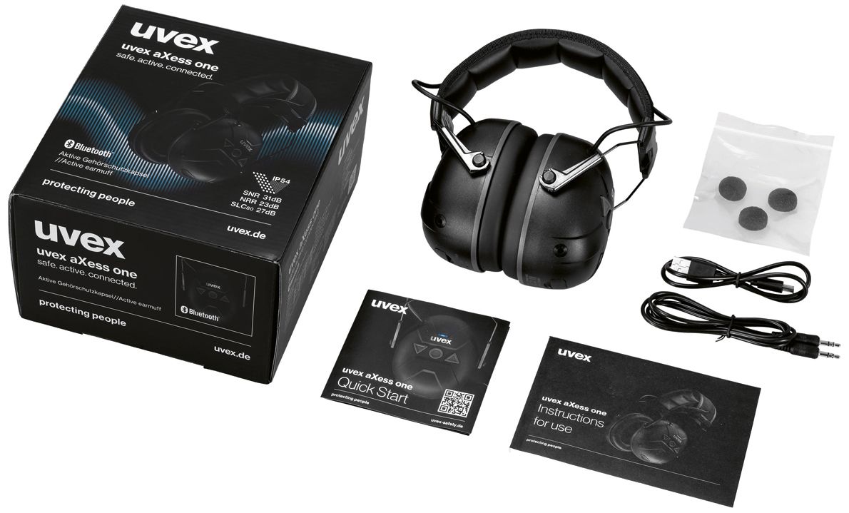 uvex aXess one Kapsel-Gehörschutz aktiv mit Bluetooth Schwarz (Bild 4)
