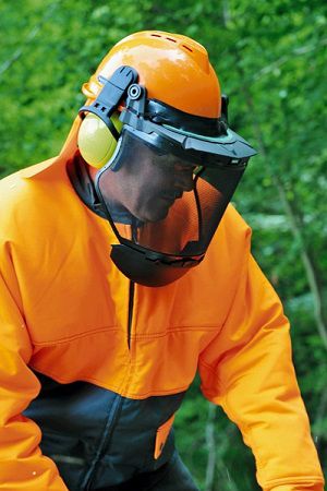 MSA V-Gard 500 Waldarbeiter-Schutzhelm mit Gehörschutz, Nackenschutz & Visier (Bild 4)