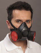 EKASTU Atemschutz-Set Profil - mit Halbmaske, zwei A2P3-Filtern, Vollsicht-Schutzbrille & zwei Paar Ohrstöpsel (Bild 2)