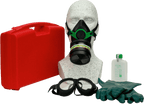 EKASTU Atemschutz-Set - ADR-RID-Set Kombi-Plus - MIT Halbmaske - A2B2E2K1P3-Filter - Schutzbrille - Chemikalien-Schutzhandschuhe und Augenspülung (Bild 1)