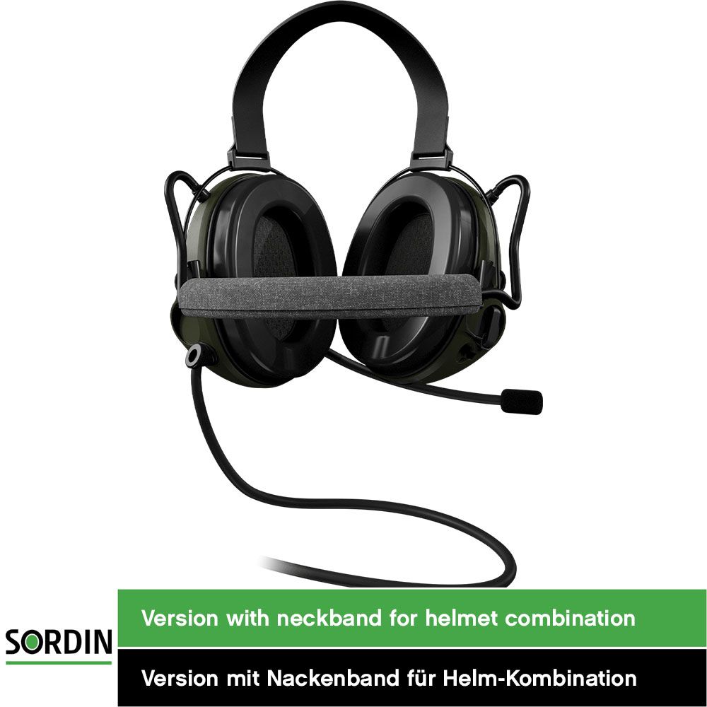Sordin Supreme T2 CC Kapsel-Gehörschutz aktiv mit Nackenband, Mikrofon & TP120-Anschluss Oliv (Bild 6)