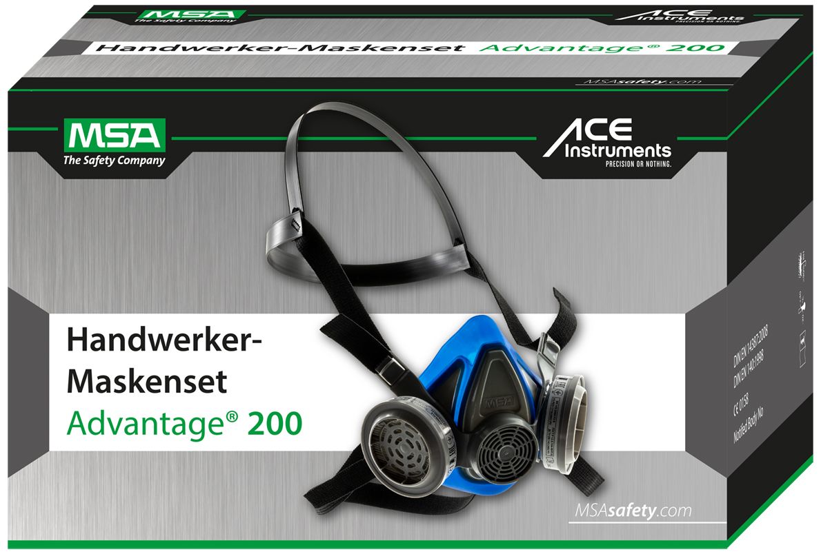 MSA Advantage 200 Atemschutz-Set - Halbmaske mit Filter - für die Arbeit mit Staub - Farbe, Sprays & Lack - Chemikalien P3 (Bild 4)