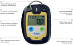 Dräger Pac 6000 Ein-Gaswarngerät - mit CO-, H2S-, O2- oder SO2-Sensor - mit Echtzeit-Anzeige - 2 Jahre Laufzeit H2S Schwefelwasserstoff (0-100 ppm) (Bild 2)