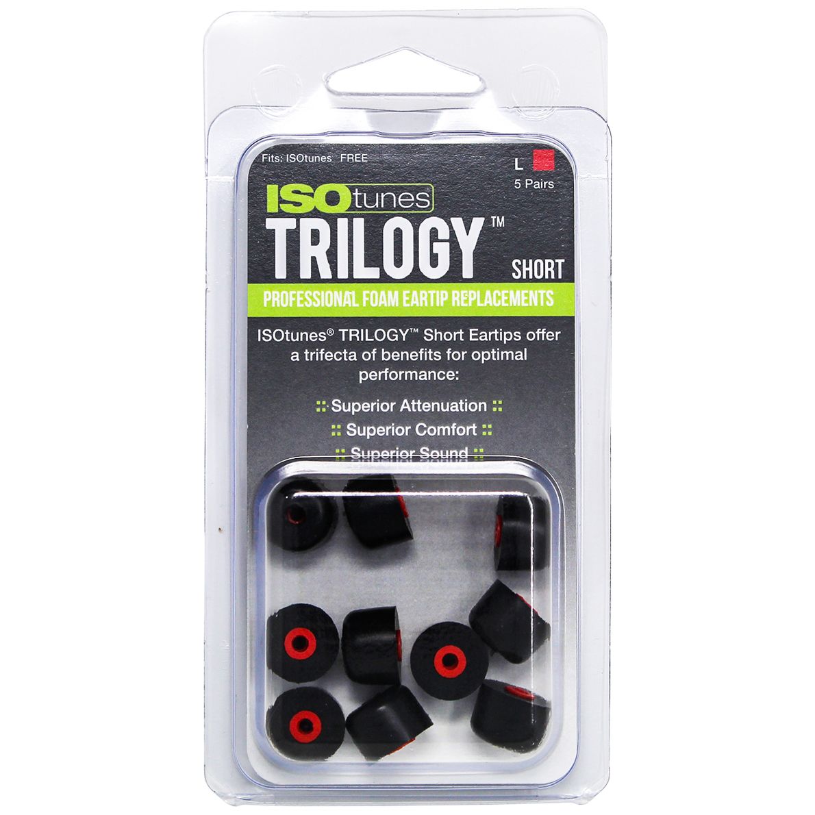 ISOtunes Trilogy Ear Tips - 5 Paar Ersatz-Ohrenstöpsel - für alle ISOtunes Headsets außer Original (IT-00) (Bild 1)
