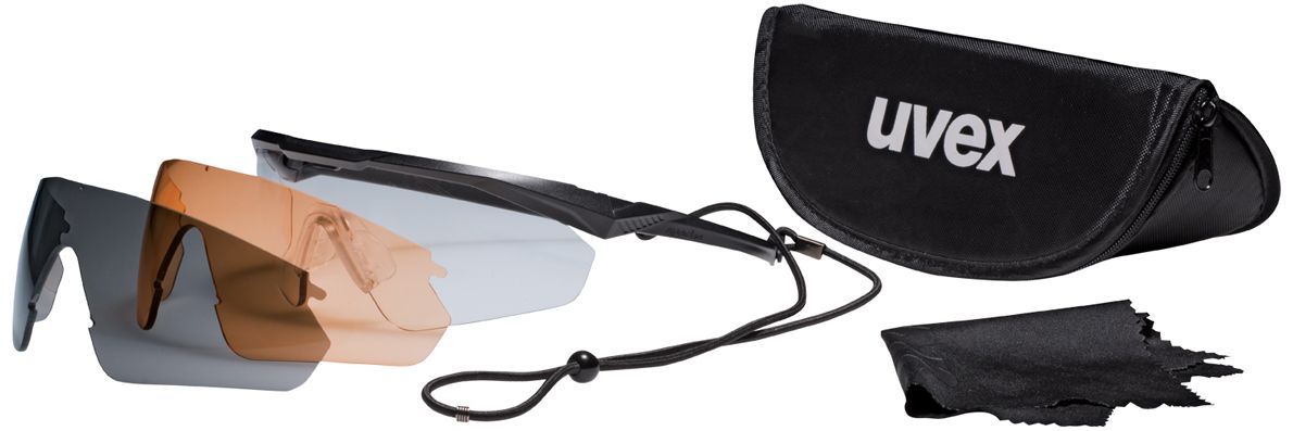 uvex apache spec Militär-Schutzbrille - EN 166 & STANAG 2920-4296 - Schießbrille + Etui + 3 verschiedene Scheiben (Bild 7)