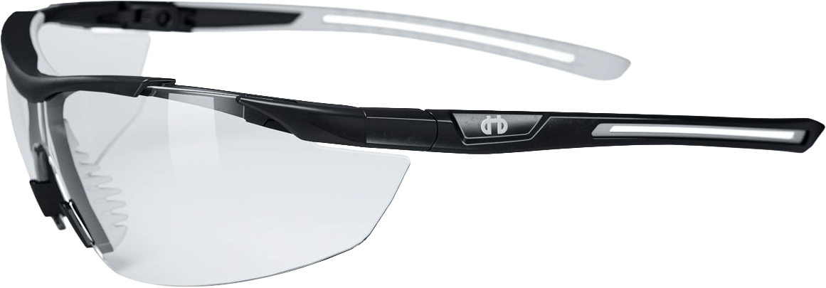 Hellberg Argon Schutz-Brille - kratz- & beschlagfest - für Bau, Handwerk & Industrie - EN 166 - Klar-Schwarz-Weiß (Bild 1)