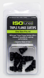 ISOtunes Triple Flange Ear Tips - 5 Paar Ersatz-Ohrenstöpsel ohne Lärmschutz-Funktion - für ISOtunes Pro 2.0 (IT-29) (Bild 2)