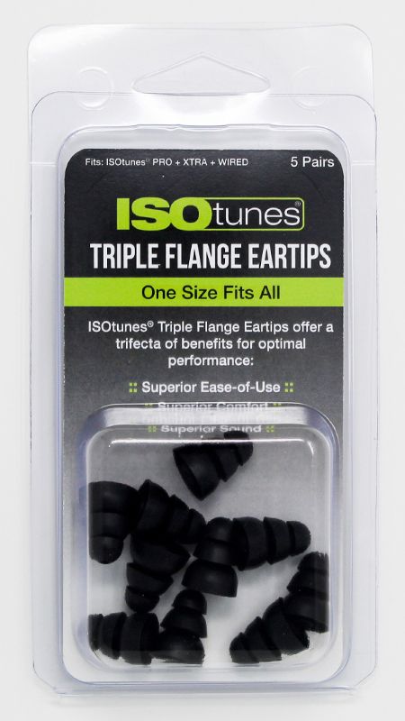 ISOtunes Triple Flange Ear Tips - 5 Paar Ersatz-Ohrenstöpsel ohne Lärmschutz-Funktion - für ISOtunes Pro 2.0 (IT-29) (Bild 2)