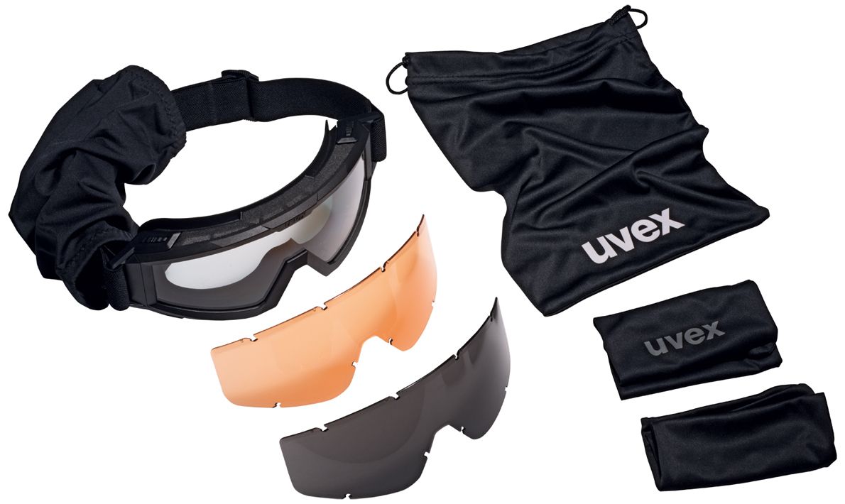 uvex apache goggle Militär-Schutzbrille - EN 166 & STANAG 2920-4296 - Schießbrille + Etui + 3 verschiedene Scheiben (Bild 2)