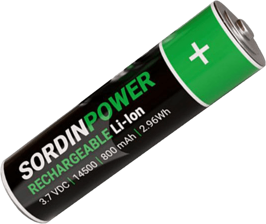 Sordin wiederaufladbare Batterie 14500 - Li-ion Akku-Pack (3,7 V) für Sordin T2-X2 (Bild 1)