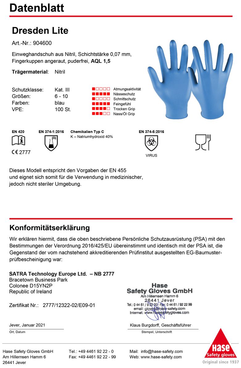 50 Paar Hase Dresden Lite Einweghandschuhe - 09-L (Bild 2)