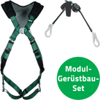 MSA Modul-Gerüstbau-Set - Absturzsicherungs-Set mit MSA V-Edge Alu-Gerüsthaken & 2-Punkt-Auffanggurt