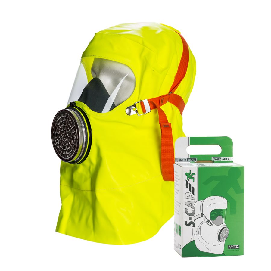 MSA Brandfluchthaube - Rauchmaske - Fluchtfiltergerät S-CAP, Schutz gg. Rauch Brandgase - Partikel Im plombierten Faltkarton (Bild 2)