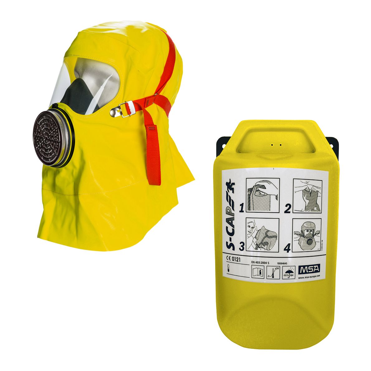 MSA Brandfluchthaube - Rauchmaske - Fluchtfiltergerät S-CAP, Schutz gg. Rauch  Brandgase - Partikel (Bild 1)
