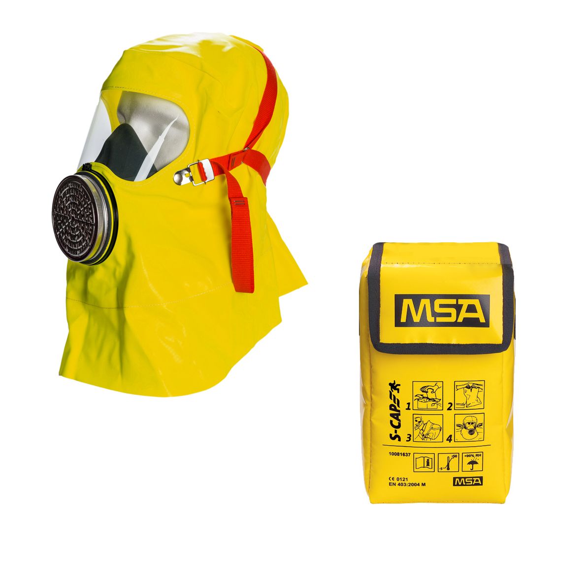 MSA Brandfluchthaube - Rauchmaske - Fluchtfiltergerät S-CAP, Schutz gg. Rauch  Brandgase - Partikel (Bild 1)
