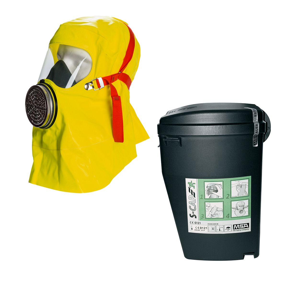 MSA Brandfluchthaube - Rauchmaske - Fluchtfiltergerät S-CAP, Schutz gg. Rauch  Brandgase - Partikel (Bild 1)