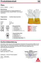 Hase Peru Schweißer-Handschuhe - EN 388-407-420 - Weiß-Braun - Gr. 08-M (Bild 5)