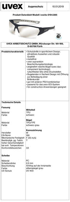 uvex i-works Schutzbrille Silberspiegel (Bild 2)