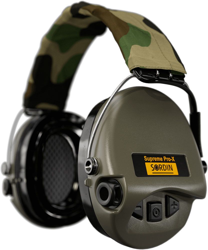 Sordin Supreme Pro-X LED Kapsel-Gehörschutz aktiv mit Camo-Kopfband (Bild 1)