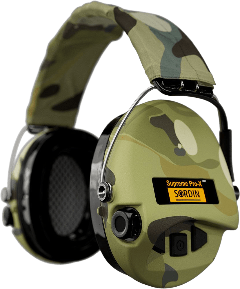 Sordin Supreme Pro-X LED Kapsel-Gehörschutz aktiv mit Camo-Kopfband (Bild 1)