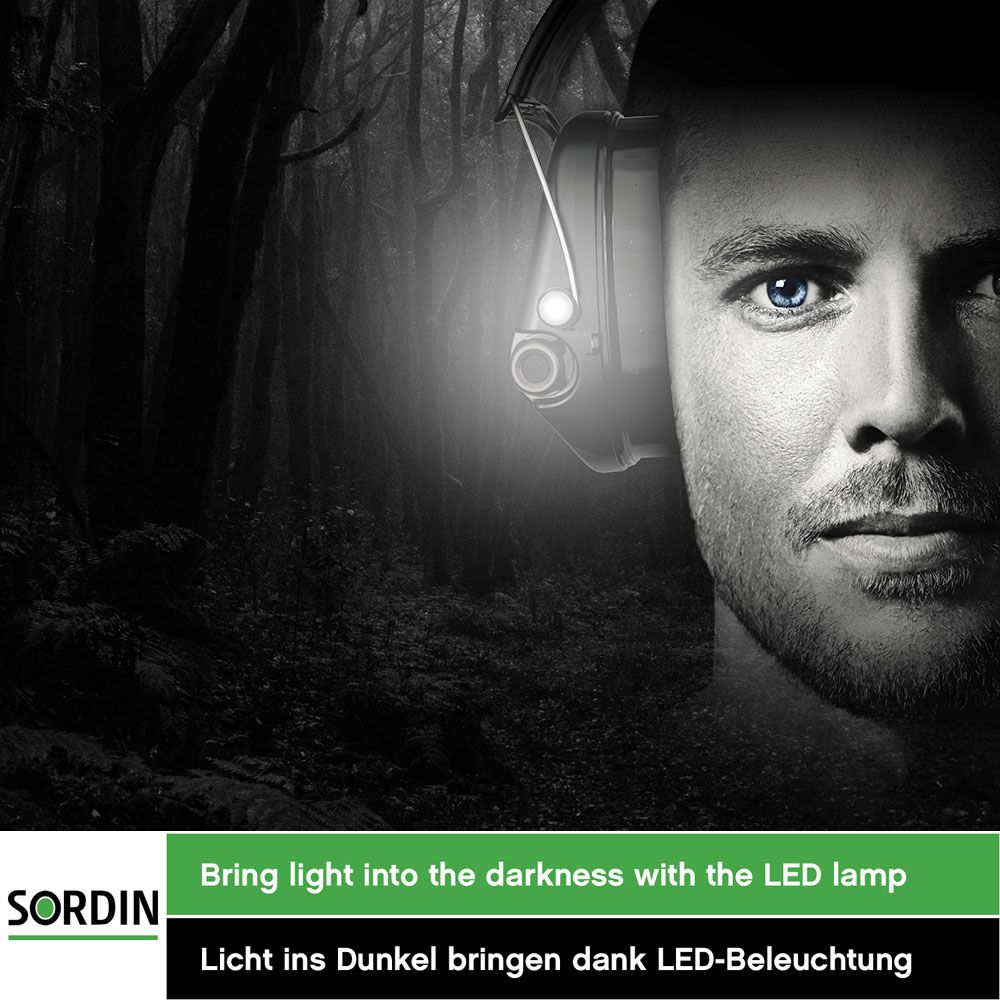 Sordin Supreme Pro-X LED Kapsel-Gehörschutz aktiv mit Leder-Kopfband Orange (Bild 4)