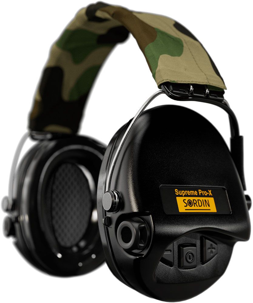 Sordin Supreme Pro-X Kapsel-Gehörschutz aktiv mit Camo-Kopfband (Bild 1)
