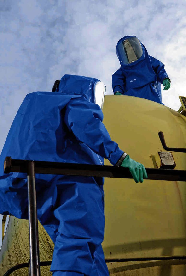 Dräger CPS 7900, gasdichter Chemikalienschutzanzug, Orange, Größe S bis XXL Orange (Bild 3)