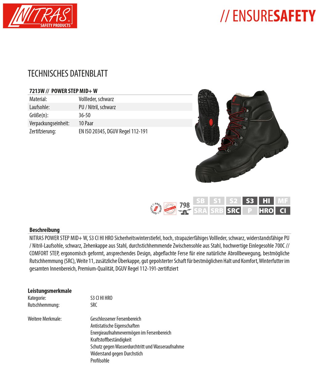 Nitras Power Step Mid W S3 Arbeitsstiefel (Bild 5)