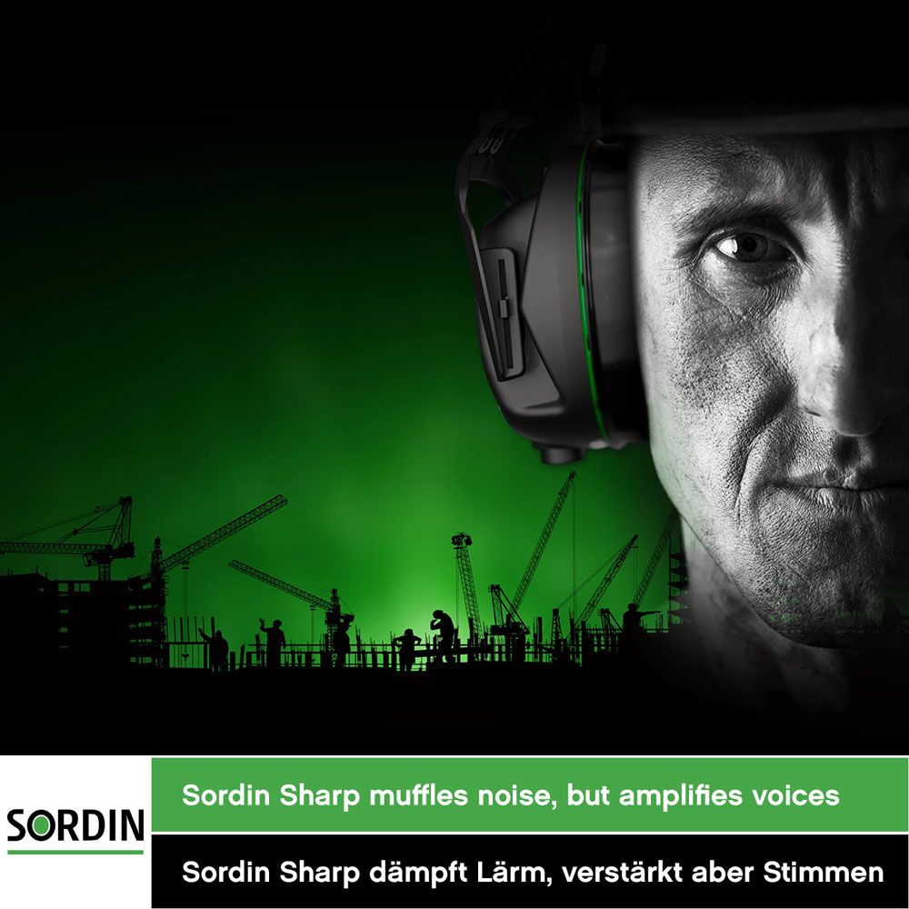 Sordin Sharp Kapsel-Gehörschutz aktiv mit Bluetooth & Helm-Adapter (Bild 2)