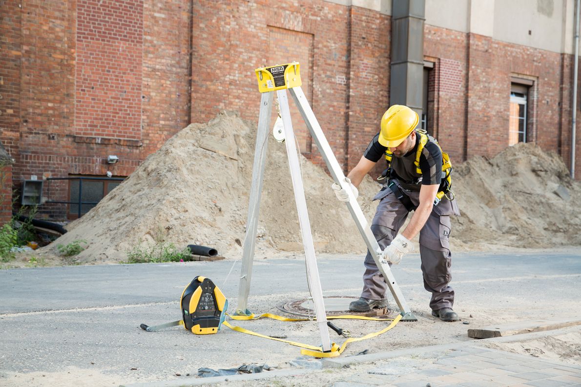 MSA Workman Dreibein aus Aluminium, schnelle und robuste Absturzsicherung mit Teleskop-Beinen (10116521) (Bild 2)