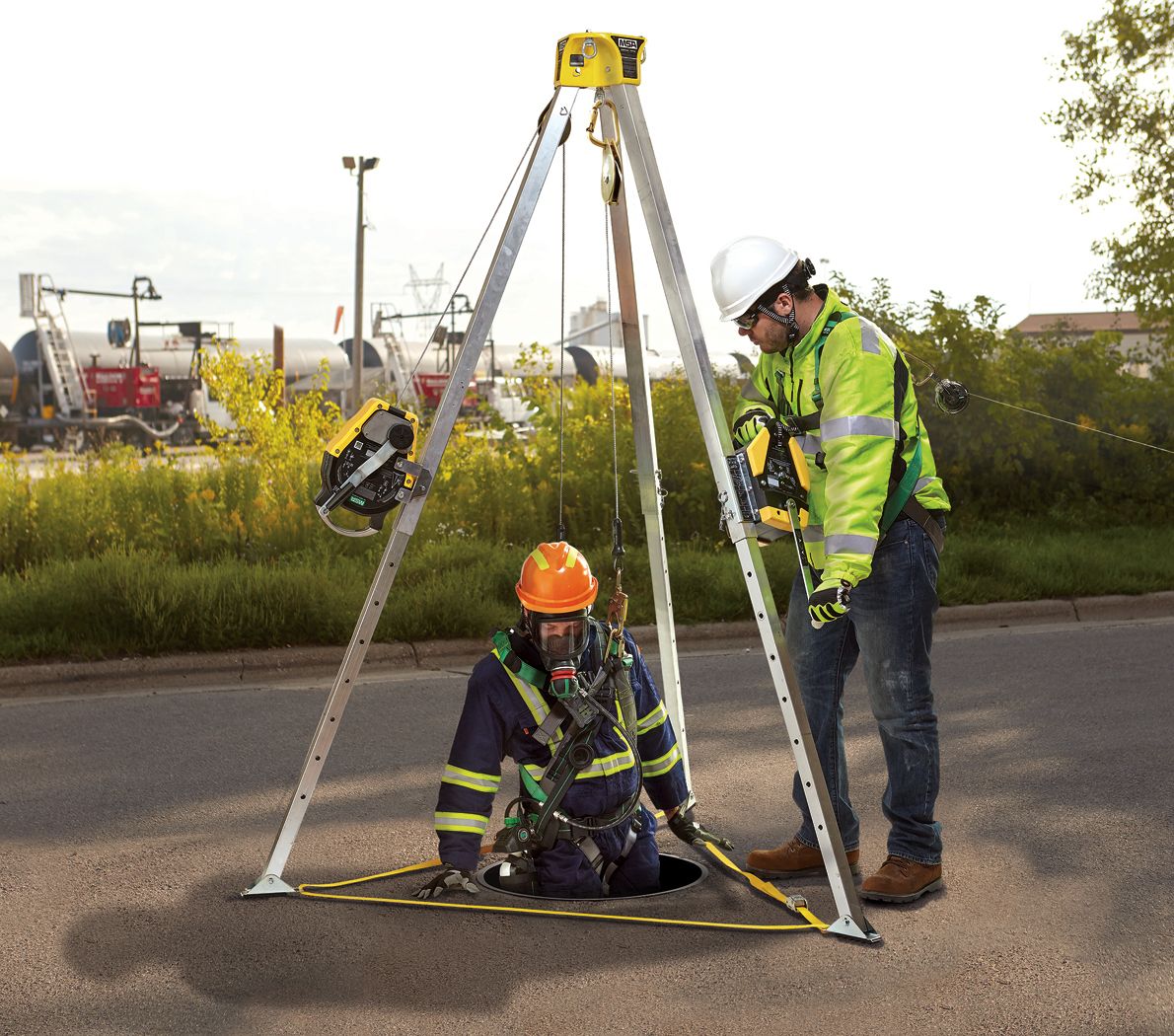 MSA Workman Dreibein aus Aluminium, schnelle und robuste Absturzsicherung mit Teleskop-Beinen (10116521) (Bild 3)