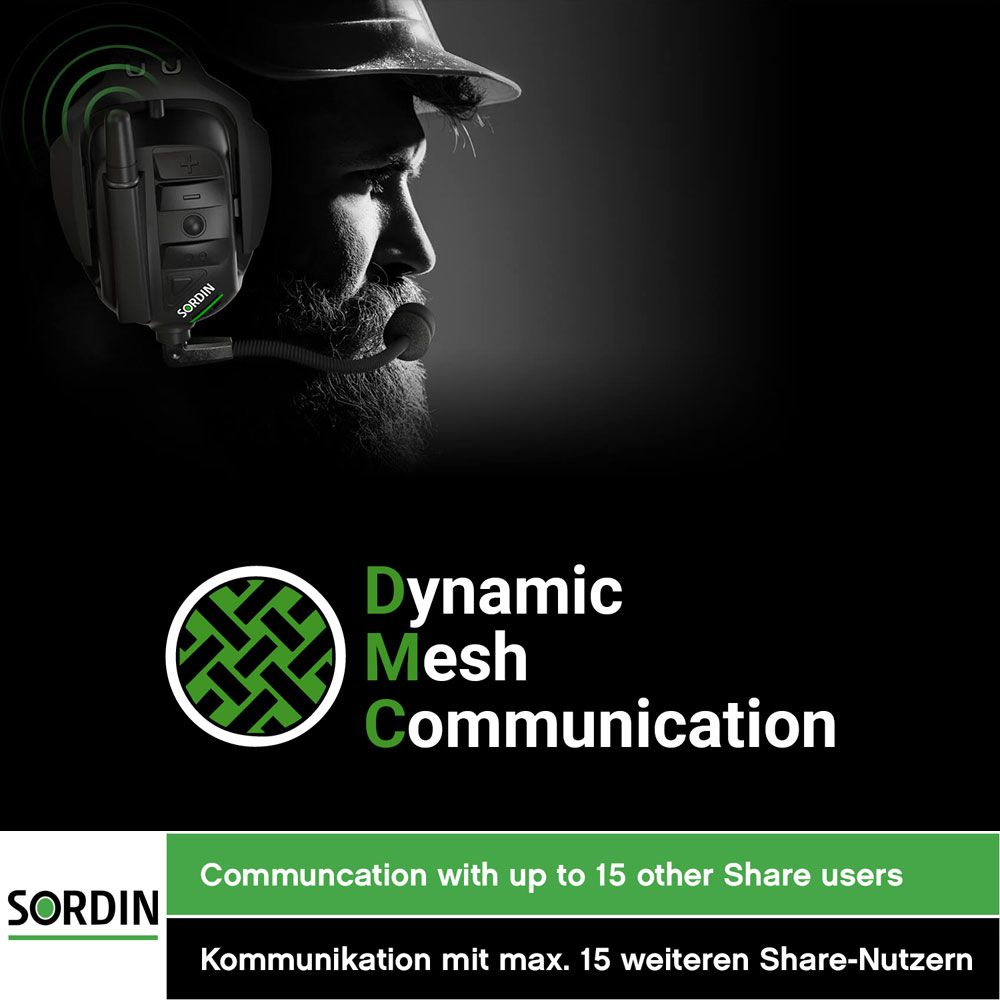 Sordin Share Kapsel-Gehörschutz aktiv mit Mesh-Netzwerk & Radio (Bild 3)