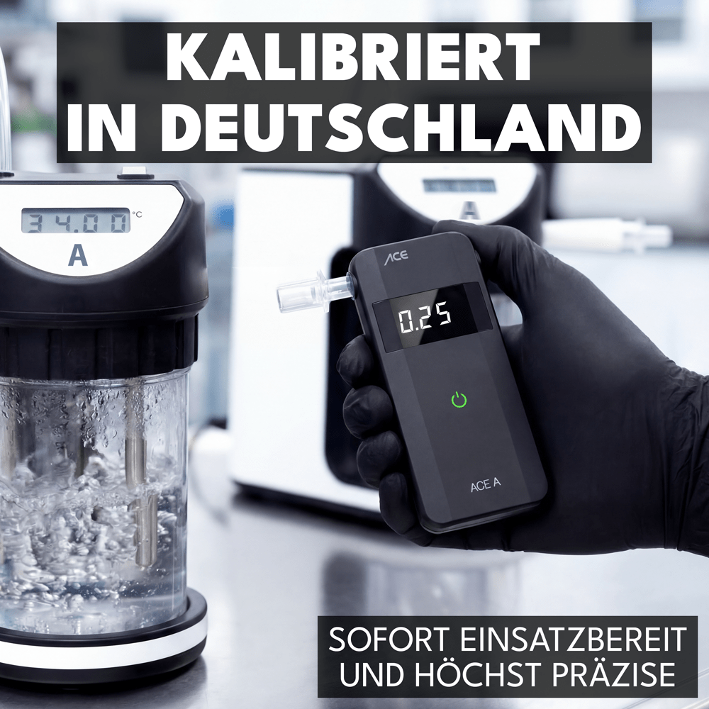 ACE A Alkoholtester + 25 Mundstücke & Kalibrier-Gutschein