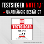 ACE AF-33 Alkotester mit 95,8% Richtigkeit laut TU Wien (2026) + 25 Mundstücke & Kalibriergutschein