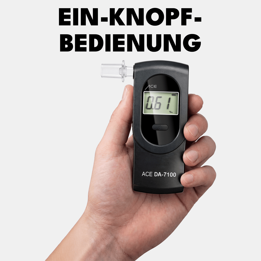 ACE DA-7100 Alkoholtester + 25 Mundstücke & Kalibriergutschein