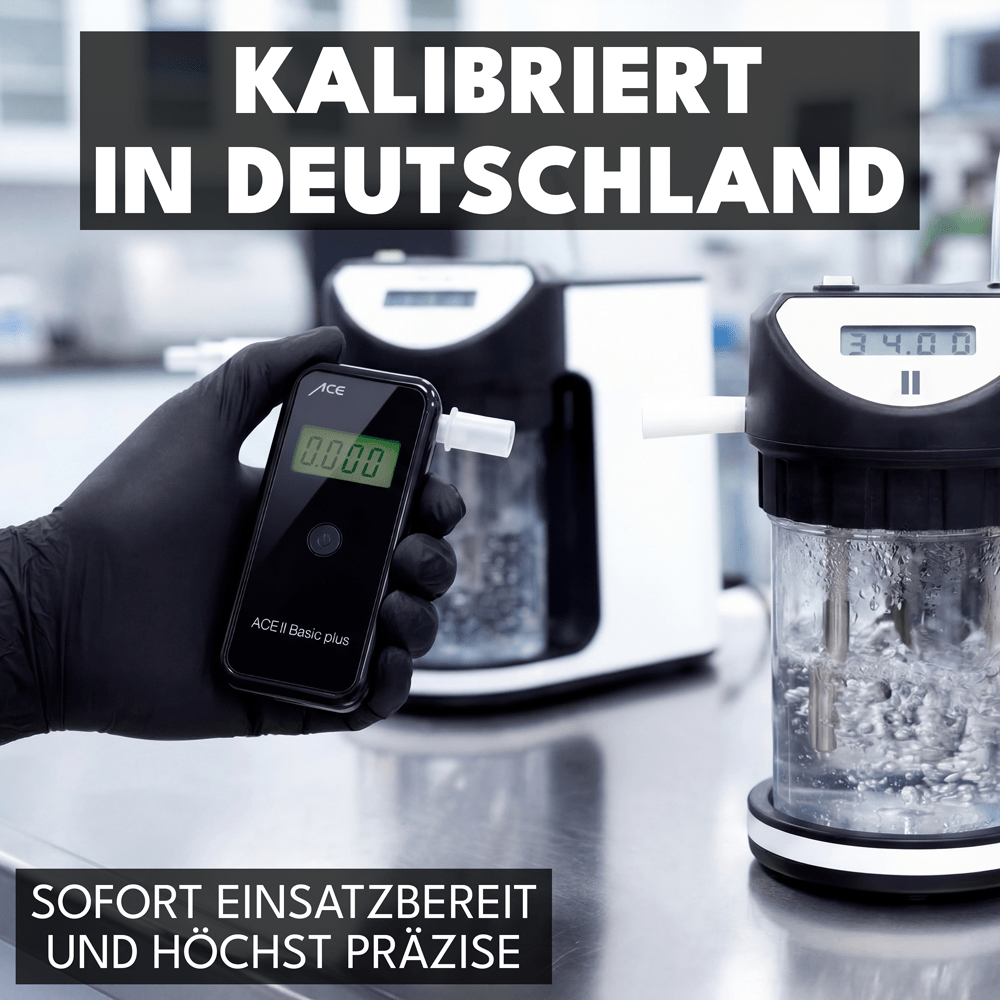 ACE II Basic plus Alkoholtester + 25 Mundstücke & Kalibriergutschein