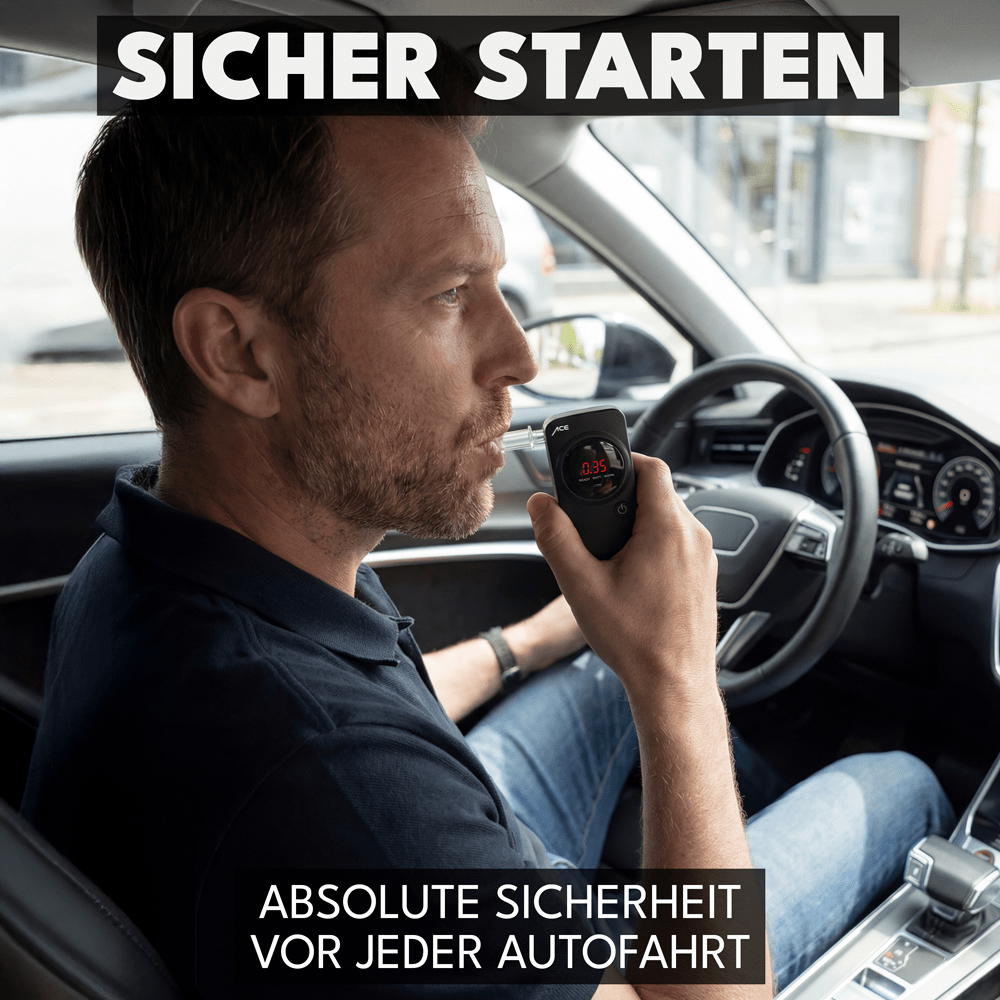 ACE One Alkoholtester + 25 Mundstücke & Kalibriergutschein