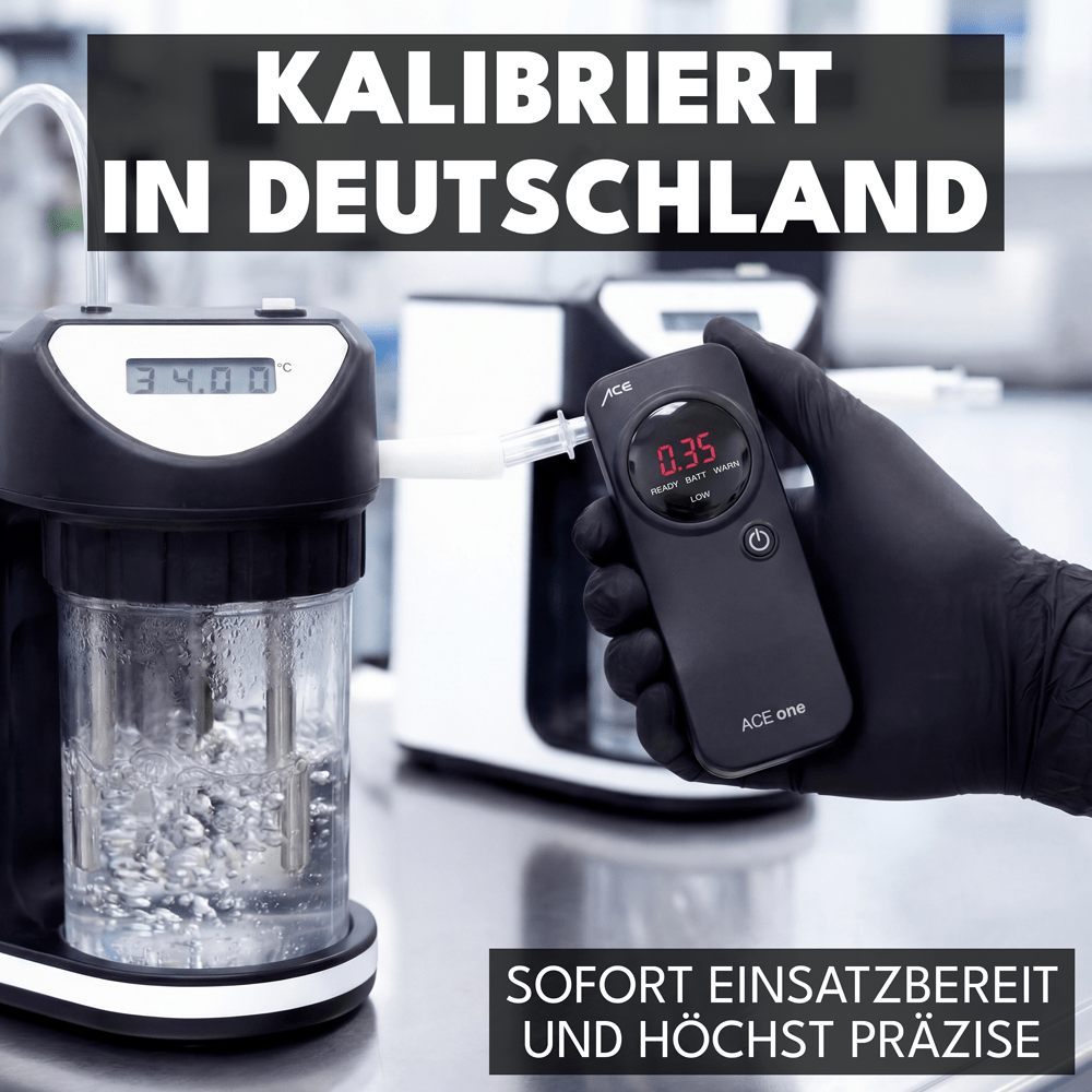 ACE One Alkoholtester + 25 Mundstücke & Kalibriergutschein
