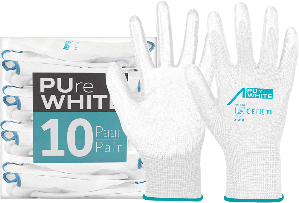 10 Paar ACE PUre White Arbeitshandschuhe (Bild 1)