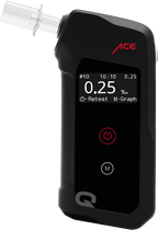 ACE Q Alkoholtester mit 98,7% Richtigkeit laut TU Wien (2026) + 25 Mundstücke & Kalibrier-Gutschein