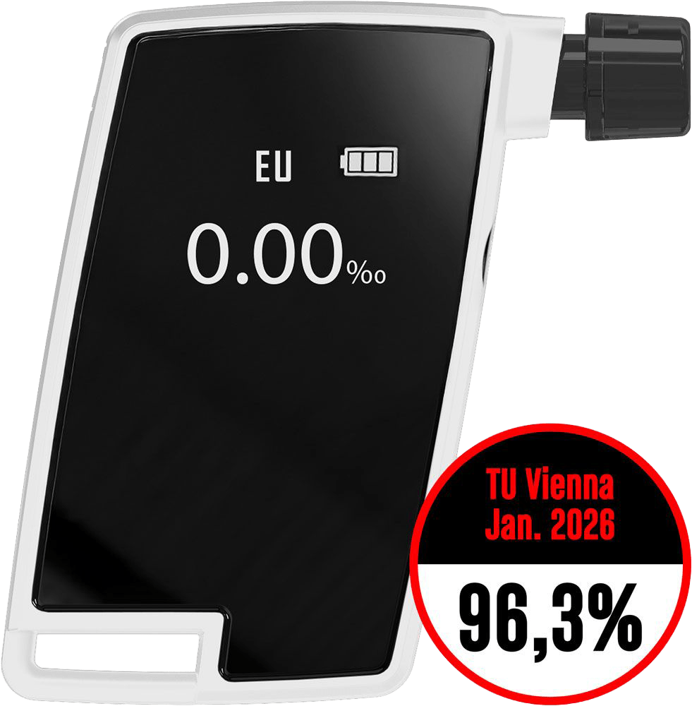 ACE XS Lite Alkoholtester mit 96,3% Richtigkeit laut TU Wien (2026) + 20 Mundstücke & Kalibrier-Gutschein (Bild 1)