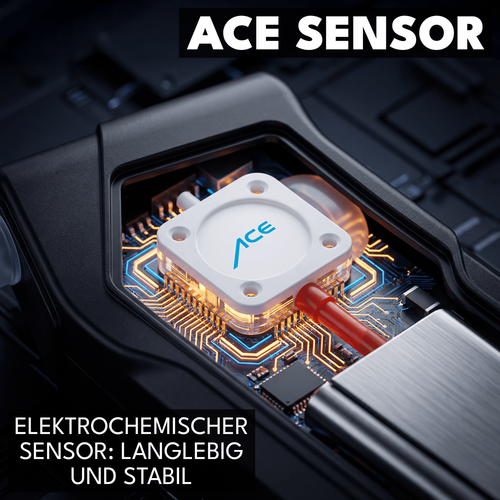 ACE X Alkoholtester mit 99,1% Richtigkeit laut TU Wien (2026) + 25 Mundstücke & Kalibrier-Gutschein